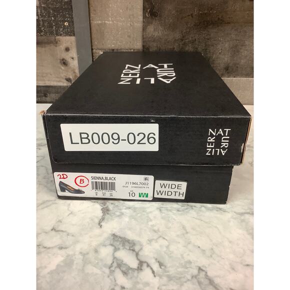 Naturalizer Women's 10W Black Leather Sienna Bow Pump Block Heels Slip On LB9-26 - Picture 8 of 8